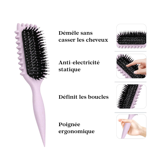 Brosse boucles définition cheveux bouclés, frisés, crépus