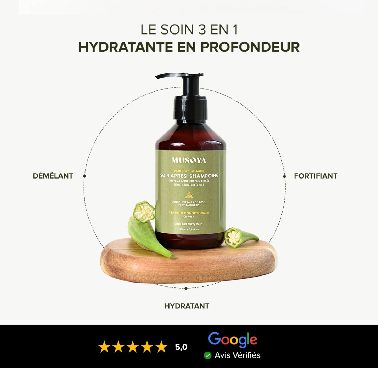 Soin Après Shampoing hydratant & définissant - Perfect Gombo - Musoya - 250ml