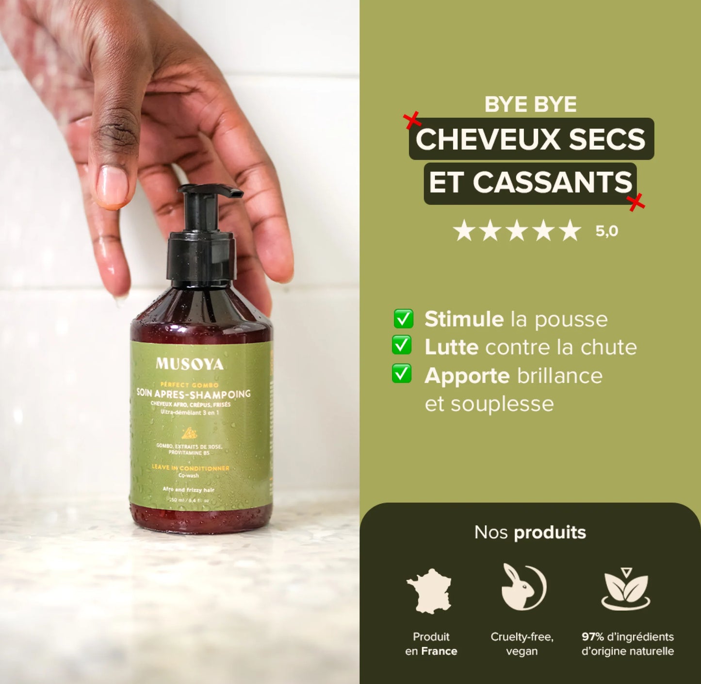 Soin Après Shampoing hydratant & définissant - Perfect Gombo - Musoya - 250ml