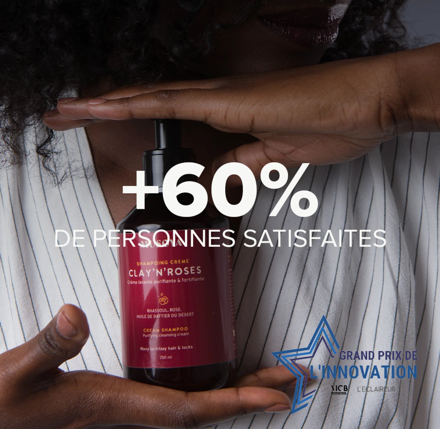 Shampoing crème fortifiant & purifiant - Clay'N'Roses - Musoya - 250ml